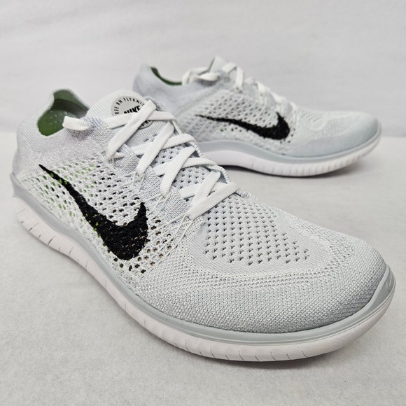 Nike Free RN Flyknit 2018 Running Shoe 942839-100 Pure Platinum Women's Size 9.5